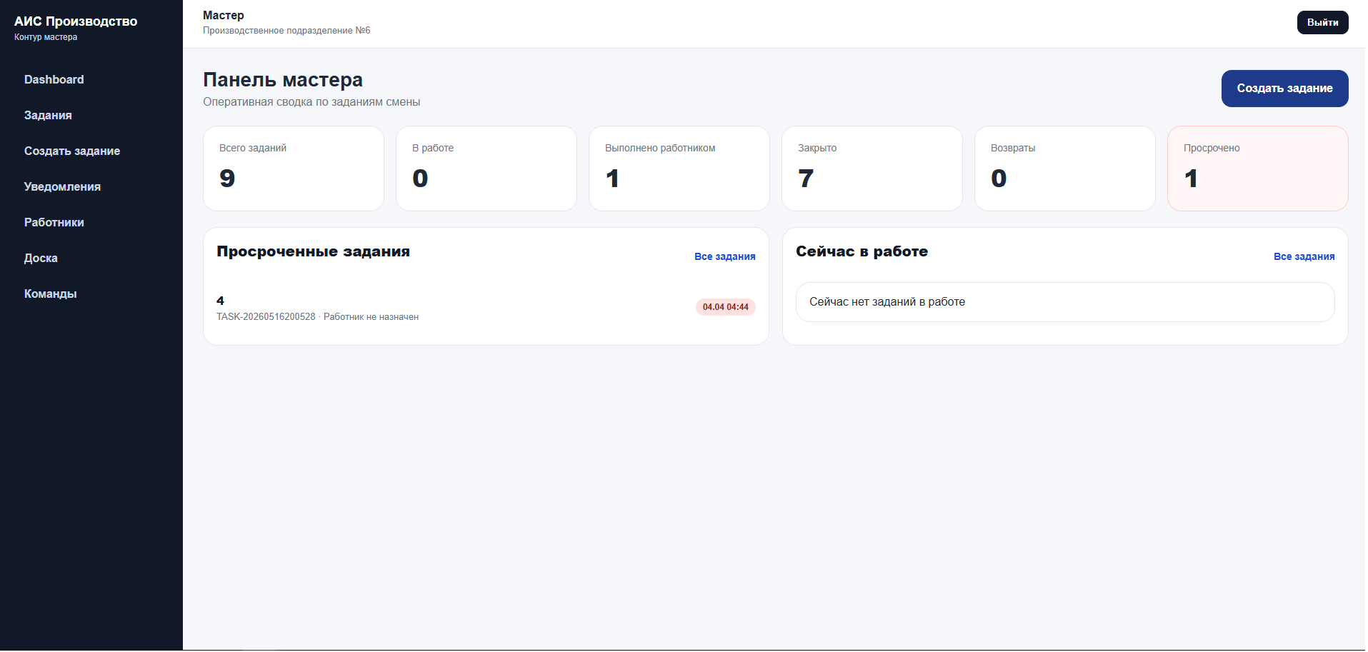 Система управления производством